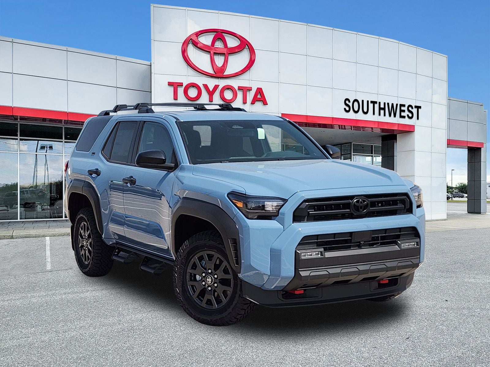 2026 Toyota 4Runner SR5 in Heritage Blue — front three-quarter view