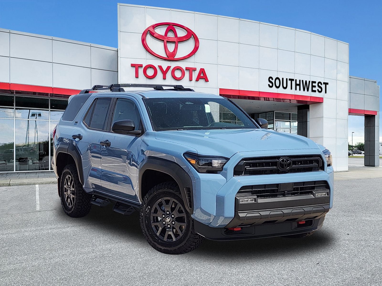 2026 Toyota 4Runner SR5 in Heritage Blue — front three-quarter view